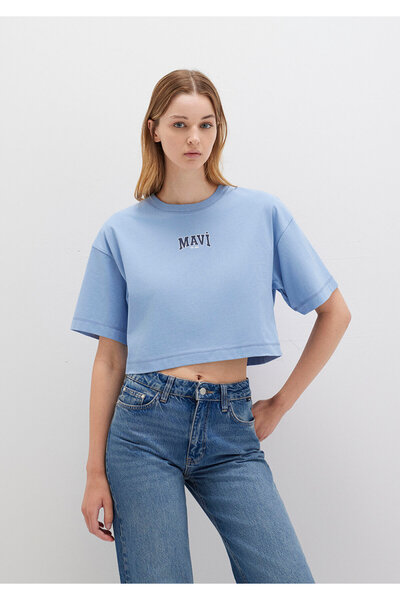 Mavi Logo Printed Crop T-Shirt Crop / Short Cut 1613411-70831