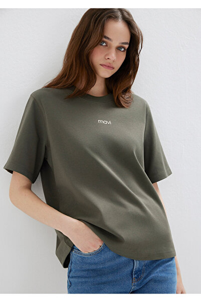 Mavi Tricou verde interlock cu logo imprimat Loose Fit / Croi lejer 1612829-7...