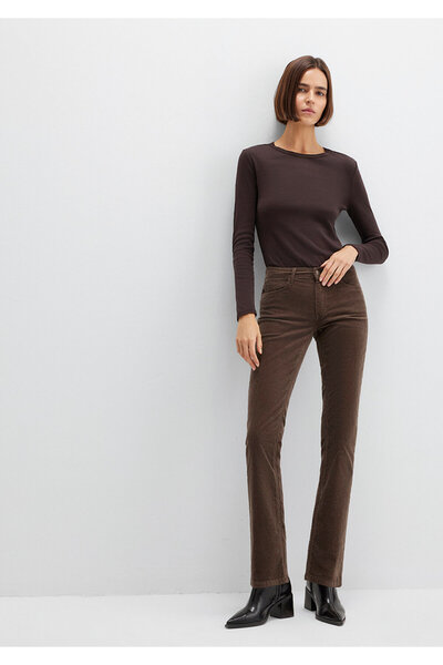 Mavi Pantaloni din catifea maro Mona 1049782992