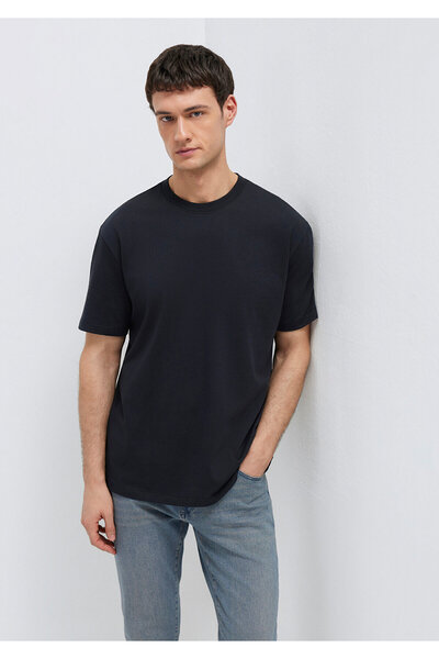 Mavi Crew Neck crna osnovna majica Loose Fit 0611596-900