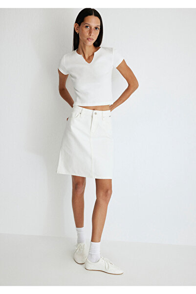 Mavi Valerie Everyday Off-White Jean Skirt 1319887100