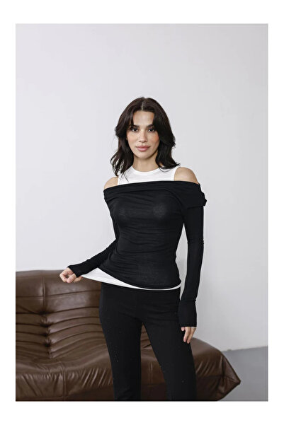 Perry Boutique Γυναικεία μπλούζα αθλητικού τύπου με λεπτομερή ασύμμετρη κοπή