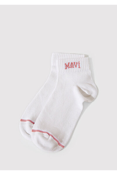 Mavi Weiße Booties-Socken mit Logo-Details - 1912785 -20454