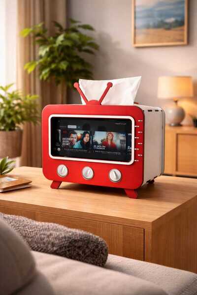 LAZORİAE Drvena kutija za salvete u obliku televizora