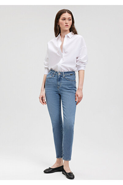 Mavi Pantaloni blugi indigo umbriți în formă de Cindy Gold 100277-33555