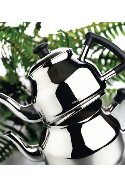 Özkent Marmaris Mega Boy 4,9 Lt Paslanmaz Çelik Çaydanlık Siyah K316