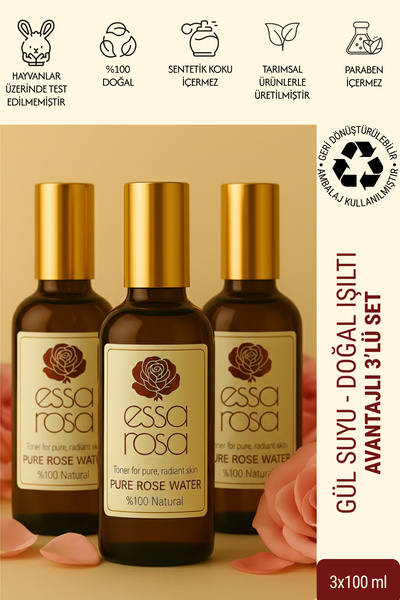 essa rosa Gül Suyu Doğal Tonik - Işıltı - Nemlendirici - Bitkisel Özlü Bakım ...