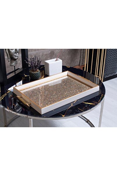 PINALE ART Lüx Nişan Yüzük Çeyizlik Çay Kahve Tepsi