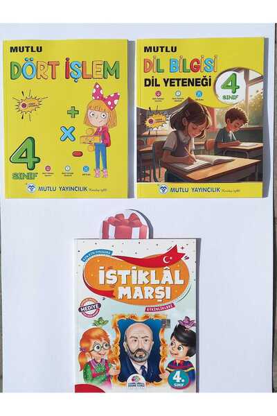 Mutlu Yayıncılık 4. Sınıf Dil Bilgisi & Dil Yeteneği + Dört İşlem Seti istikl...
