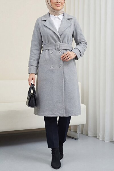 HİJABAYA Пальто з поясом і деталями в стилі болеро