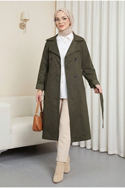 HİJABAYA Καμπαρντίνα με διπλό μανίκι με κουμπιά και ζώνη