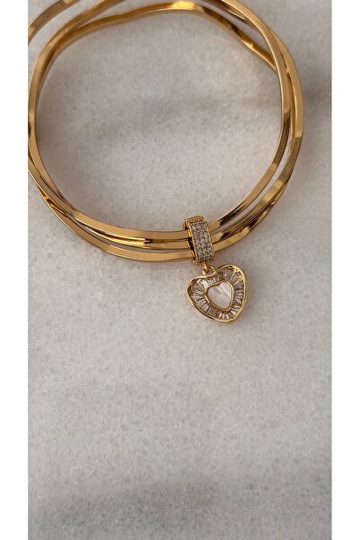 mibrillo Zirkon Taşlı Kalp Ajda Bilezik Charmı ya da Kolye Ucu