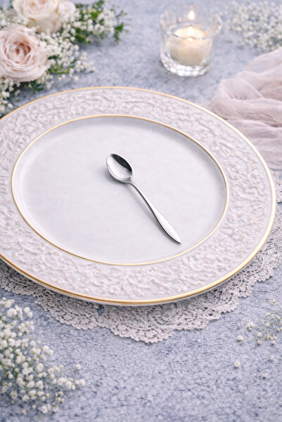 SULHAN Ece 12 Adet Ultra Lüks 304 Kalite Çay Kaşık 18/10 Paslanmaz Çelik 2 Mm