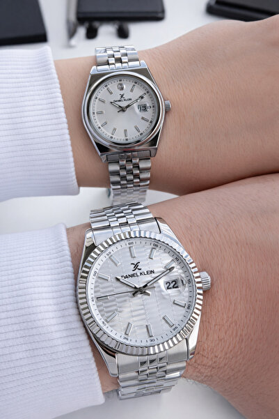 Daniel Klein 30 Mt Suya Dayanıklı Çelik Kordon Çiftlere Özel Kol Saati Gümüş ...