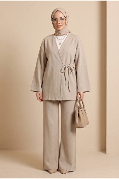 HİJABAYA σταυρός Με δέσιμο πλέξη σελάνι Σετ Κιμονό