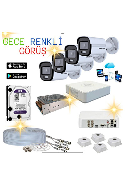 Hikvision 4 Kameralı Güvenlik Sistemi - Full Set
