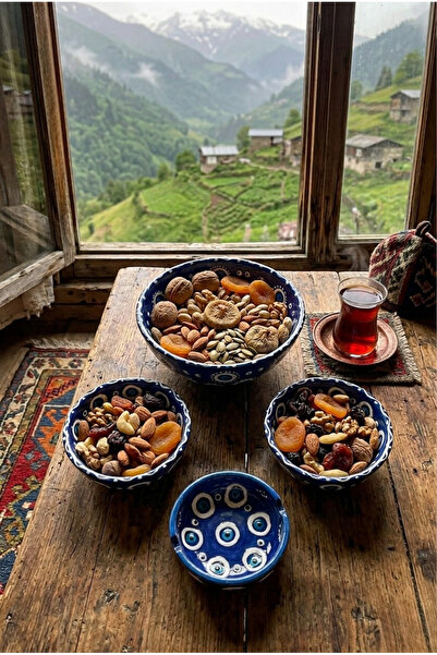 Store طقم تقديم مكون من 4 قطع مصنوع يدويًا من خرز العين الشريرة