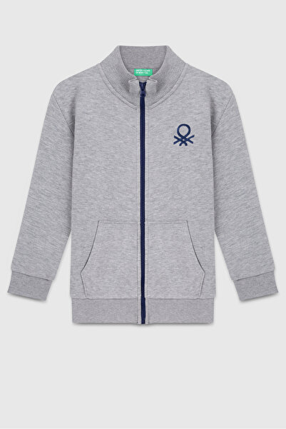 Benetton BNT-B23351 Cardigan gri pentru băieți