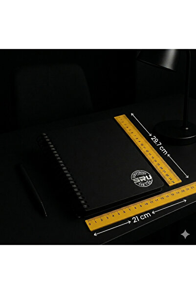 Pensan Siyah Yapraklı Defter Ve Beyaz Kalem