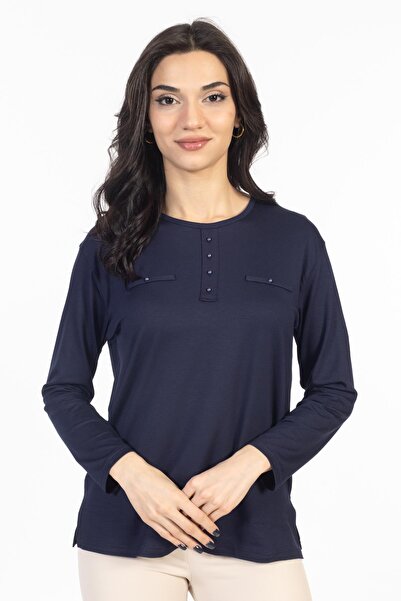 Mutlu City Noul sezon 2024 Bluză din bumbac pieptănat din lycra, culoare uni,...