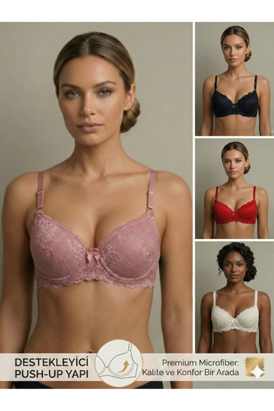 Lavint Homewear SET DE dantelă SUTENI DIN SILICON, ASSORTI, MODEL BA fără sârmă