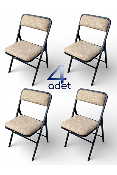 hey Katlanır Kamp Sandalyesi Piknik Sandalyesi Kahve Puffy Kumaş 4'lü