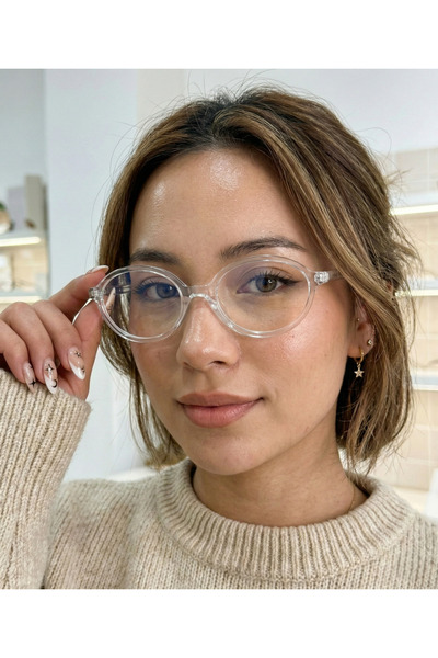 MONAL نظارات MIUW بإطار بيضاوي وحماية من الضوء الأزرق ونظارات بصرية متوافقة ق...