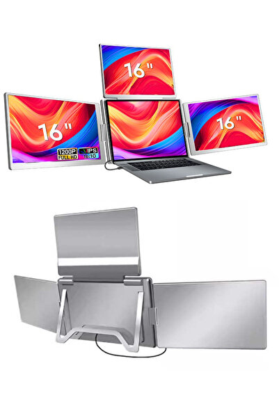 ULTRAX 16″ Üçlü Taşınabilir Monitör Çoklu Ekran 1200p Notebook Monitör