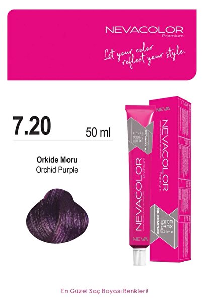 Nevacolor Premium 7.20 ORKİDE MORU Kalıcı Krem Saç Boyası 50ml