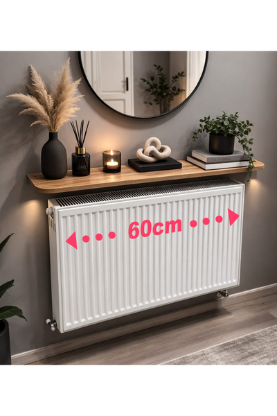 MZ Ahşap Çam Rengi Petek Üstü Raf 60 cm