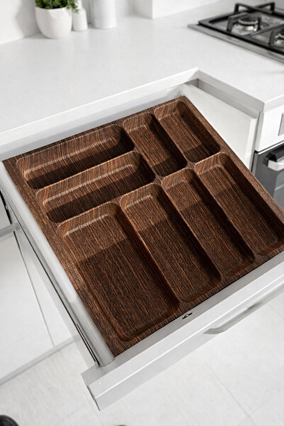 Alberlo Çekmece İçi Kaşıklık Kahverengi Mutfak Organizer Düzenleyici (42x46) cm
