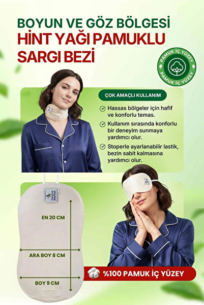İlaçsız Market Boyun ve Göz Çevresi Hint Yağı Uygulama Bezi – Ayarlanabilir S...