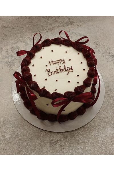 Esram Butik 10 Adet Bordo Hazır Fiyonk Pasta Duvar Balon Çeyiz Doğum Günü Süs...