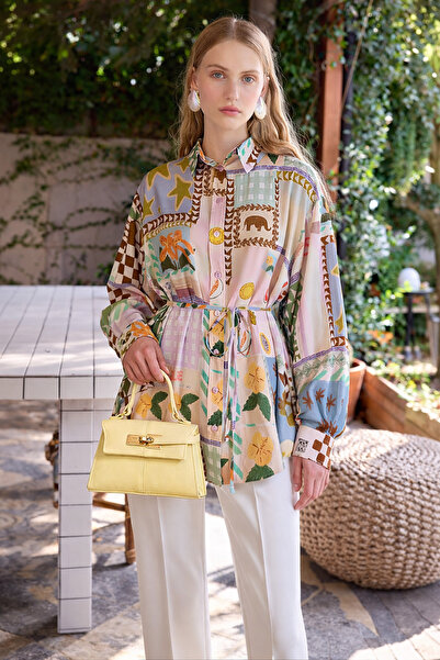 Assia Atelier Sarı Renk Kilit Tokalı Kadın Çanta – Omuz ve El Kullanımlı Kutu...