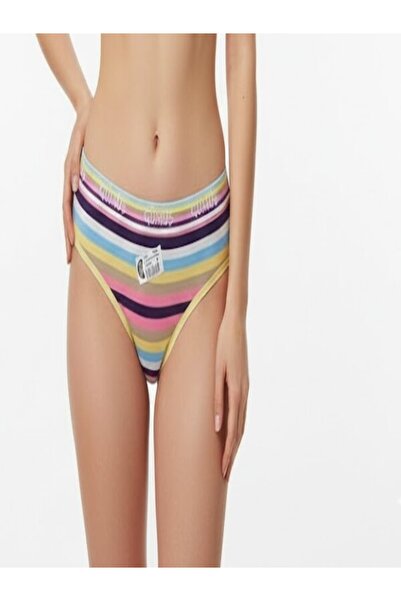 Gümüş İç Giyim Συσκευασία 6 τεμαχίων Πολύχρωμα Γυναικεία Σλιπ Μπικίνι Rainbow