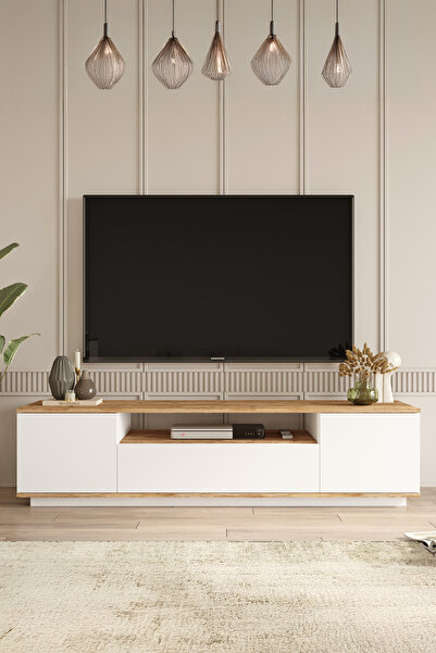 Yurudesign Future Tv Ünitesi Fr7-aw Çam-beyaz