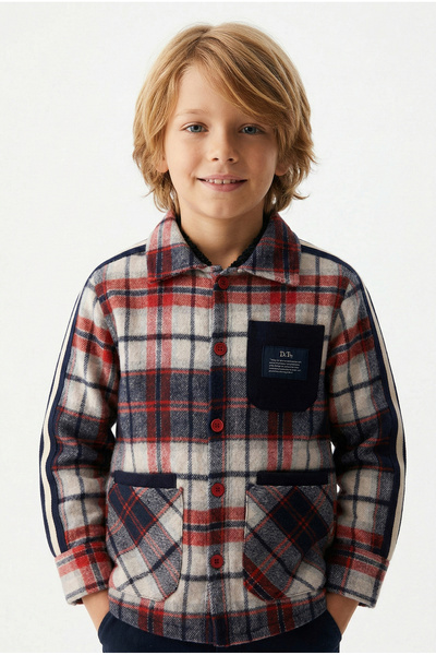 Doctor junior Jachetă cămașă roșie de pluș pentru băiat