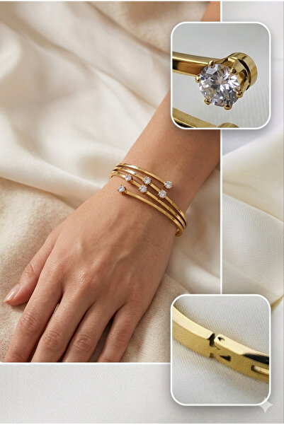 Bonicce Multi-Colored Women's Steel Handcuff Bracelet