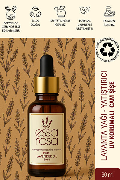 ESSAROSA PURE %100 NATURAL Lavanta Yağı - Yatıştırıcı - Rahatlatıcı - Stres Ö...
