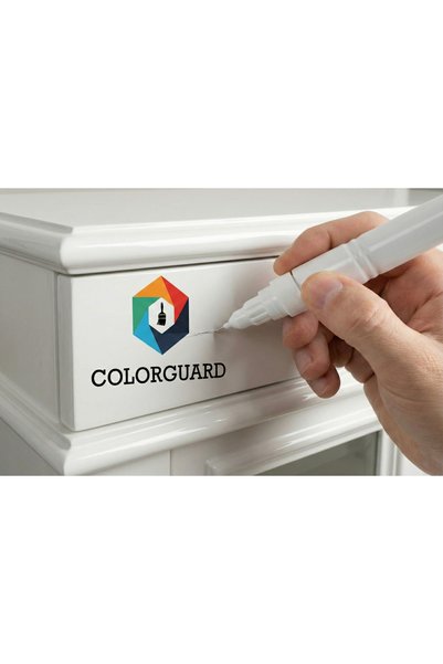 COLORGUARD Lake White Furniture Needle and Brush 2 in 1 Special Design Bottle Touch-Up Paint
