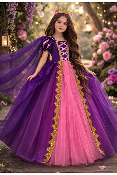 Elit Rapunzel kostümü - tarlatanlı 4 lü set