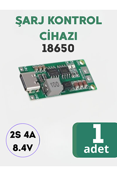 RoboPazar 1-adet BMS 2S 4A (8.4V) Type-C Li-Ion 18650 Şarj ve Koruma Kartı