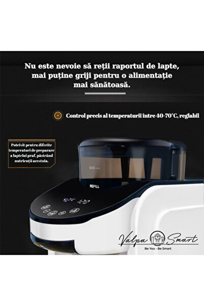 Valpa Smart Aparat Premium Lapte Praf Bebelusi cu Aplicatie, Dozare Exacta si Temperatura Controlata