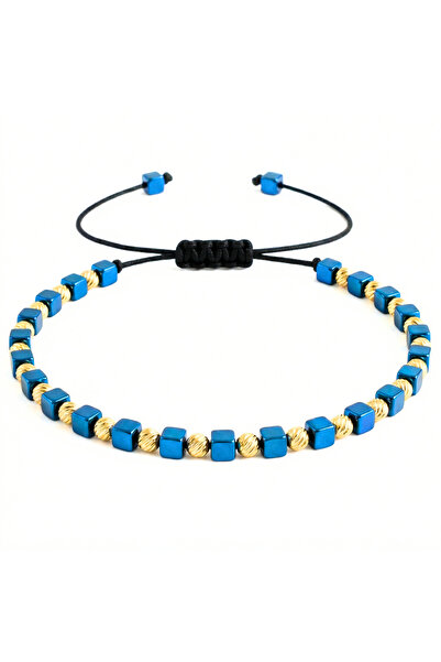 easyCTRL Bratara Reglabila, Elemente din Metal, Marime Universala, Blue-Gold