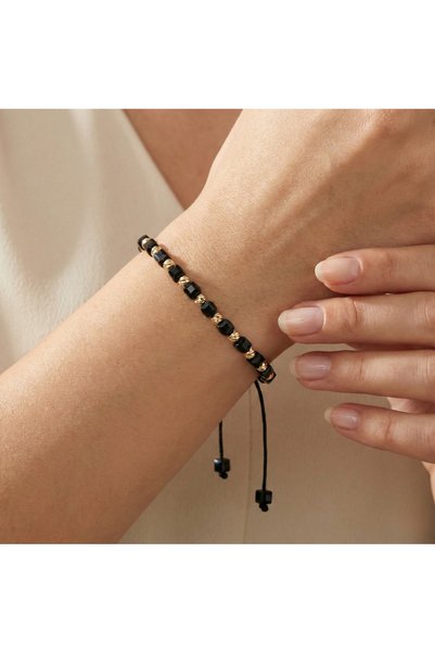 easyCTRL Bratara Reglabila, Marime Universala, Black-Gold