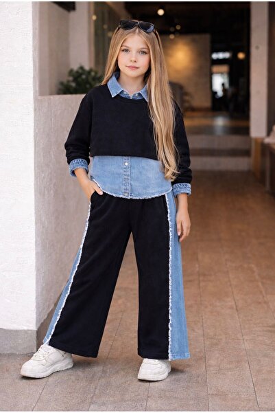 KOKOŞ BEBEK Υπέροχο Σετ Δύο Τεμαχίων με Λεπτομέρειες από Τζιν - Ηλικία 7/16 ε...