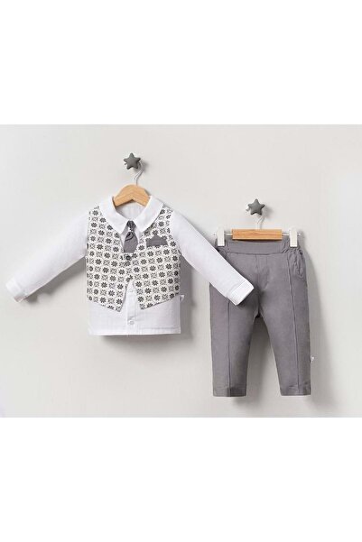 Jolly Joy Classic Baby Boy Top and Bottom Set Gray