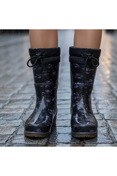 ÇİĞDEM KUNDURA AeonFlux | İçi Sıcak Astarlı Su Geçirmez Konçlu Lastik Çizme