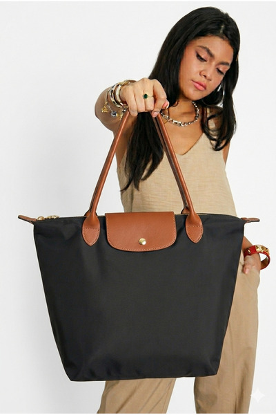 Madame Katlanır Fermuarlı Büyük Boy Kadın El Ve Omuz Çantası Siyah 💐