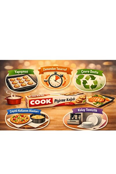 COOK Doğal Pişirme Kağıdı 16 adet